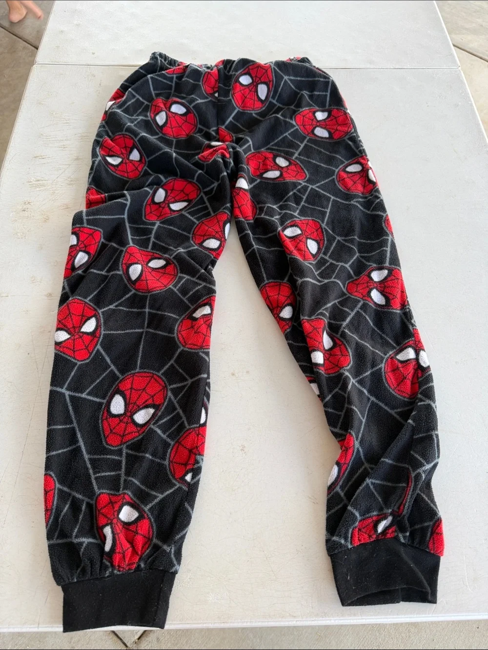 Marvel Spiderman Kids Red & Black Spider Face Fleece Pajama Pants - Picture 4 of 4